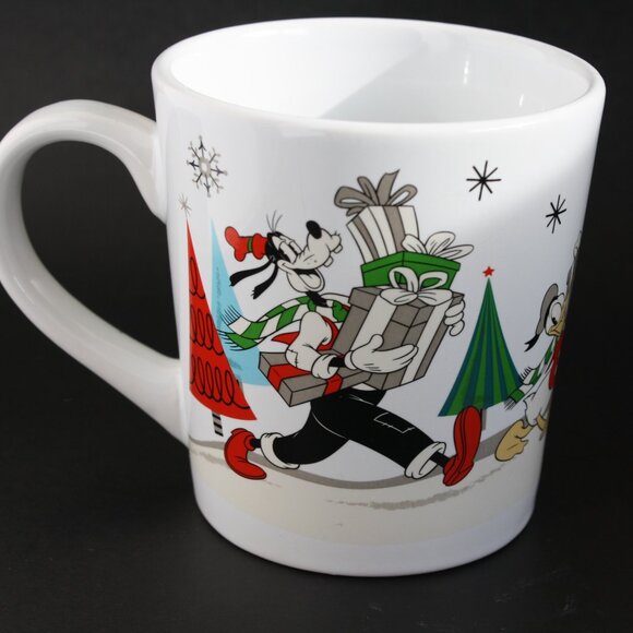 Vintage Disney Christmas Mug Mickey,Minnie, Donald Duck and Goofy Holiday Mug - Picture 1 of 4